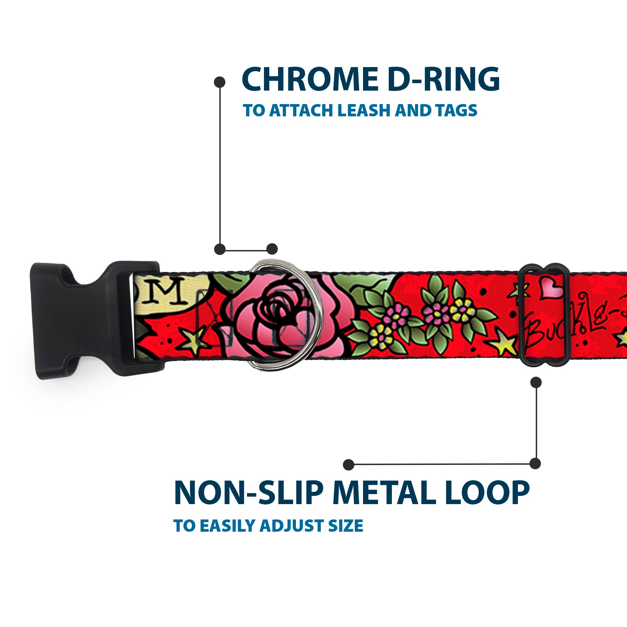 Plastic Clip Collar - Mom & Mom Red Plastic Clip Collars Buckle-Down