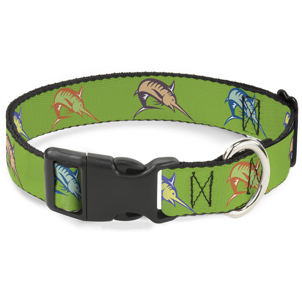 Plastic Clip Collar - Marlin Green/Multi Color Plastic Clip Collars Buckle-Down