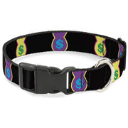 Plastic Clip Collar - Money Bags Black/Multi Color Plastic Clip Collars Buckle-Down