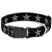 Plastic Clip Collar - Nautical Star Black/White Plastic Clip Collars Buckle-Down