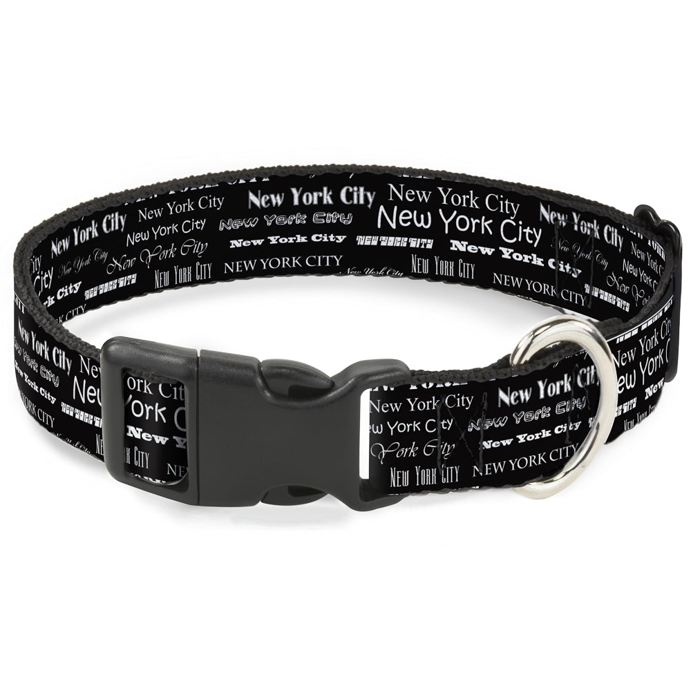 Plastic Clip Collar - New York City Black/White Plastic Clip Collars Buckle-Down