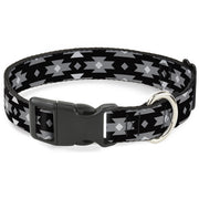 Plastic Clip Collar - Navajo Gray/Black/Gray/White Plastic Clip Collars Buckle-Down