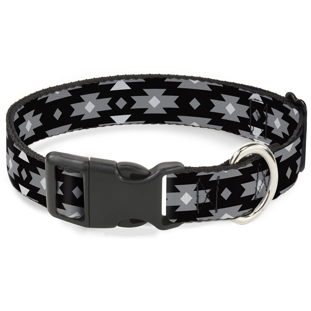 Plastic Clip Collar - Navajo Gray/Black/Gray/White Plastic Clip Collars Buckle-Down