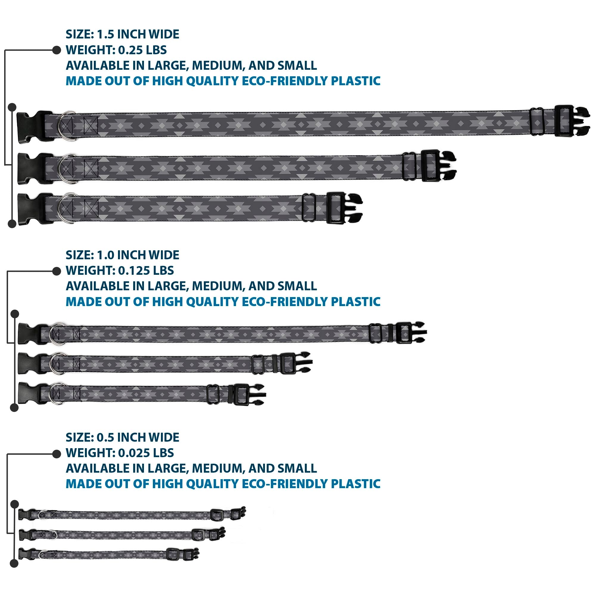 Plastic Clip Collar - Navajo Grays Plastic Clip Collars Buckle-Down