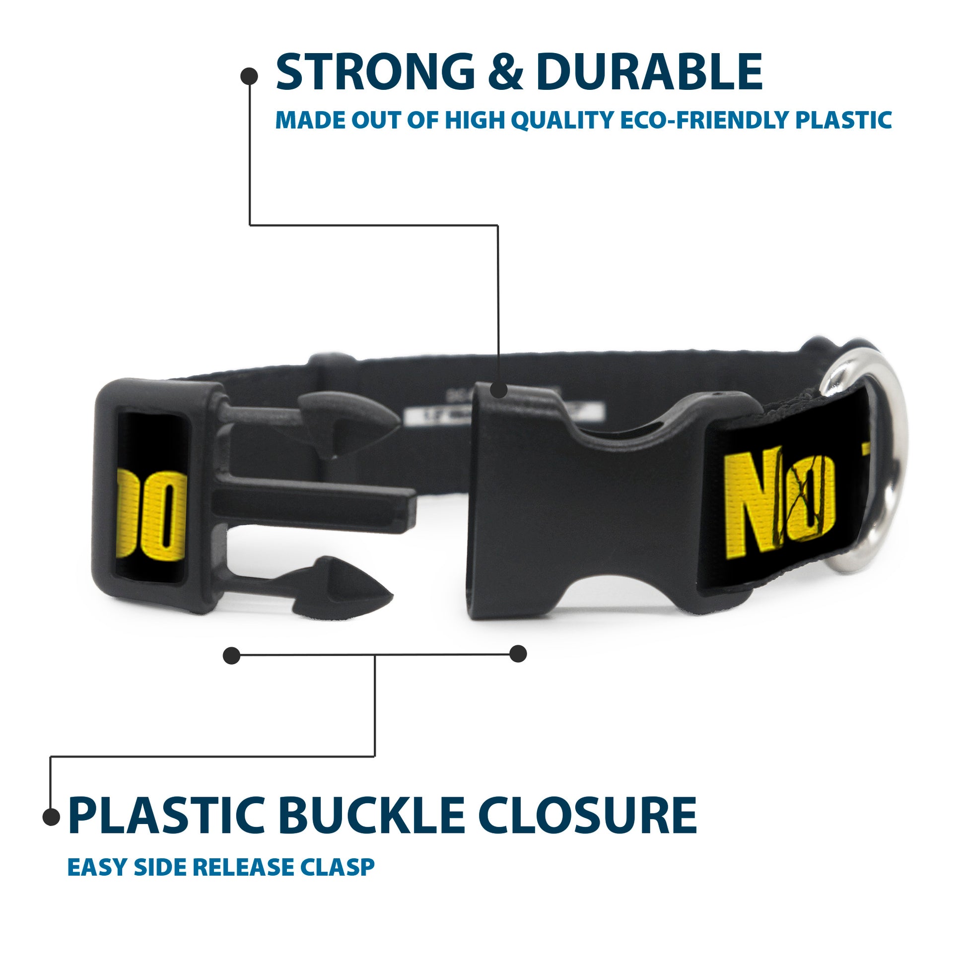 Plastic Clip Collar - NO THANKS, I'M GOOD! Black/Gold Plastic Clip Collars Buckle-Down