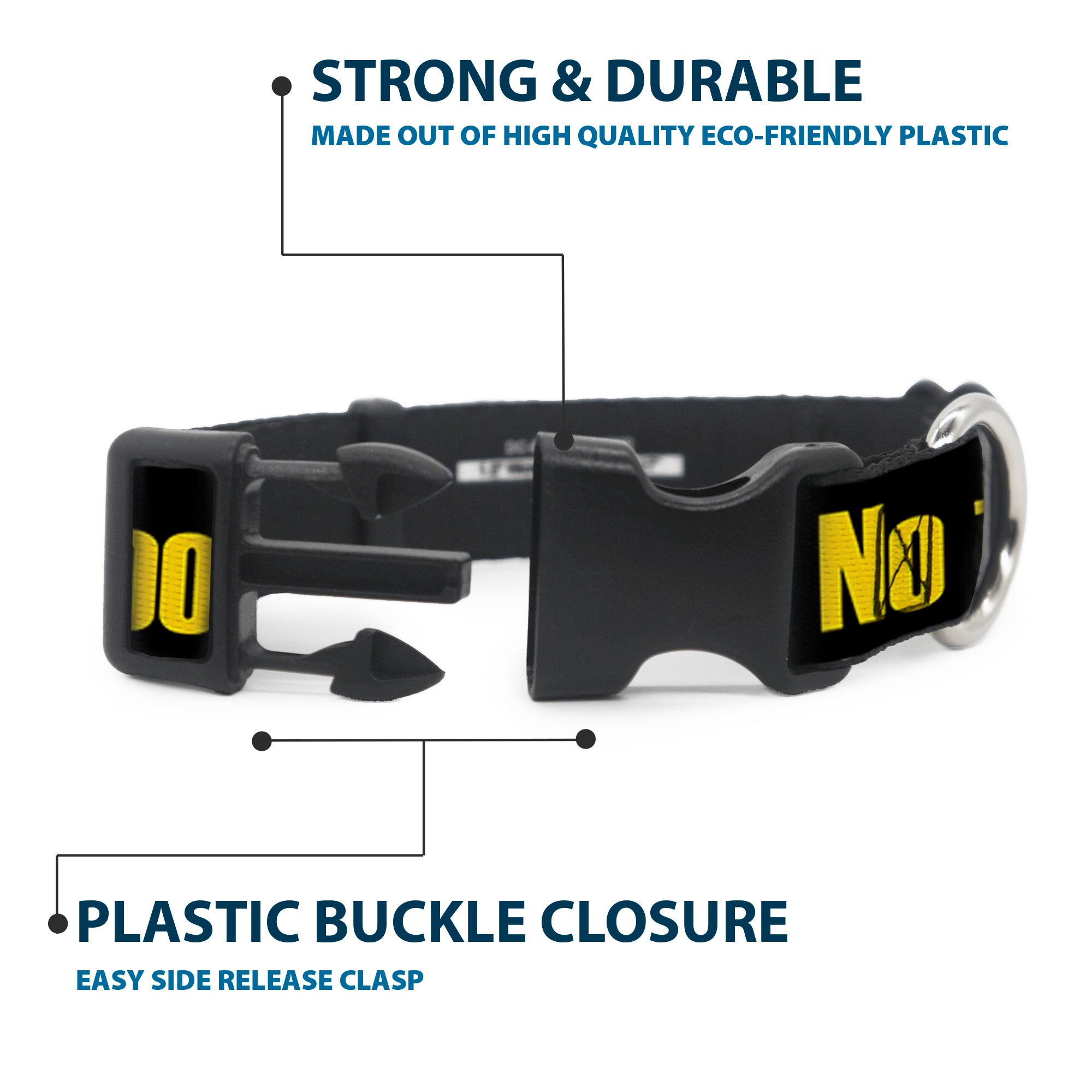 Plastic Clip Collar - NO THANKS, I'M GOOD! Black/Gold Plastic Clip Collars Buckle-Down