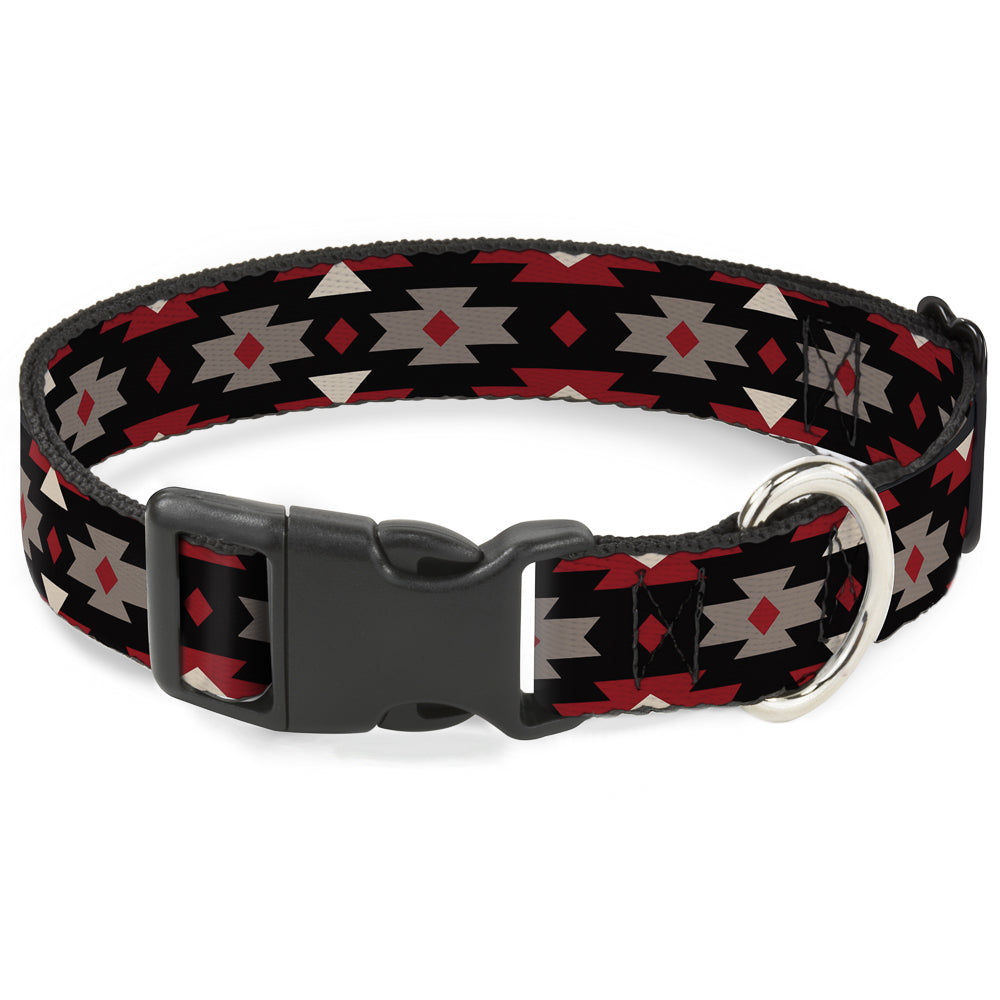 Plastic Clip Collar - Navajo Red/Black/Gray/Red Plastic Clip Collars Buckle-Down