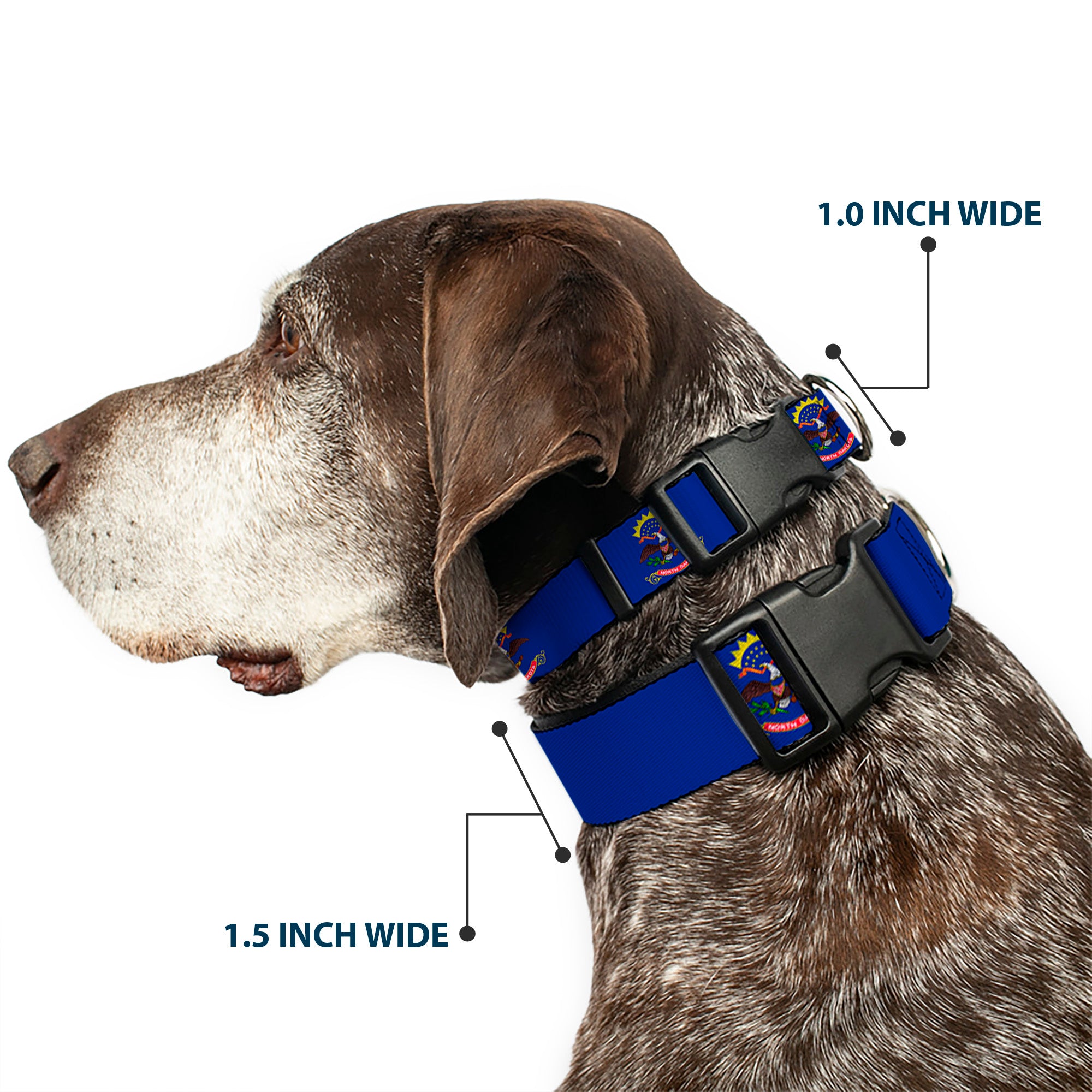 Plastic Clip Collar - North Dakota Flags Plastic Clip Collars Buckle-Down