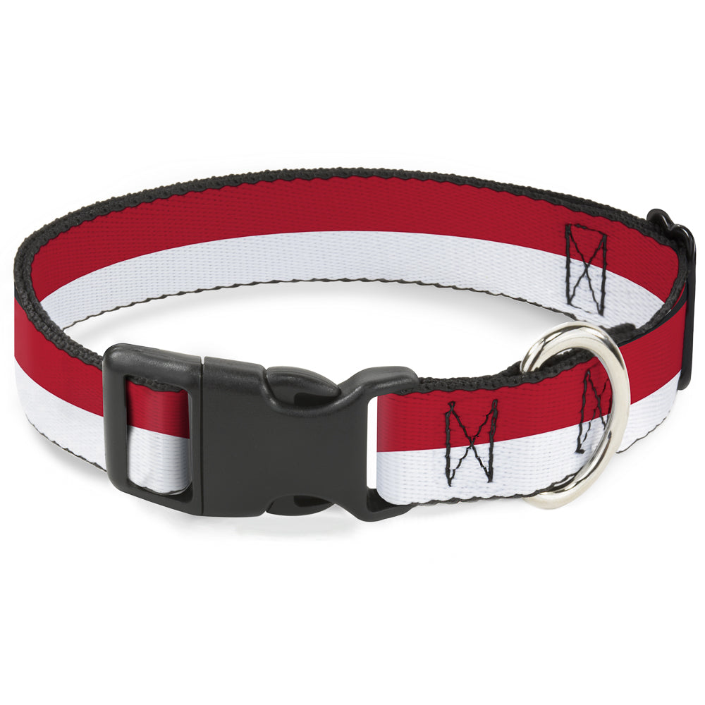 Plastic Clip Collar - North Carolina Flag Stripe Red/White Plastic Clip Collars Buckle-Down