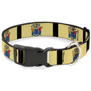 Plastic Clip Collar - New Jersey Flags/Black Plastic Clip Collars Buckle-Down