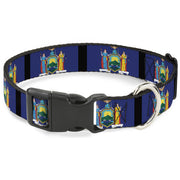 Plastic Clip Collar - New York Flags/Black Plastic Clip Collars Buckle-Down