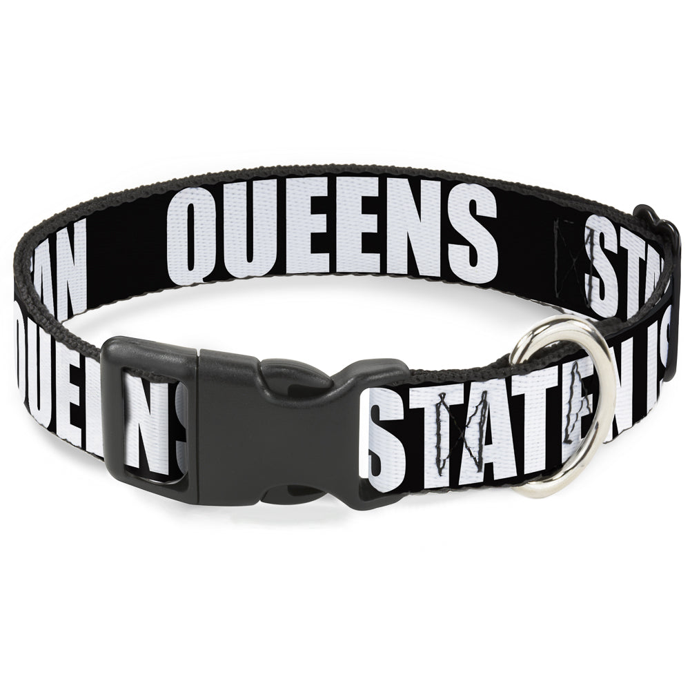 Plastic Clip Collar - New York's Five Burroughs Bold Black/White Plastic Clip Collars Buckle-Down