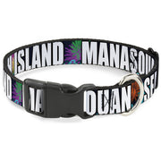 Plastic Clip Collar - New Jersey Shore Towns Black/Multi Color/White Plastic Clip Collars Buckle-Down