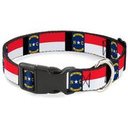 Plastic Clip Collar - North Carolina Flag/Black Plastic Clip Collars Buckle-Down