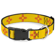 Plastic Clip Collar - New Mexico Flag Yellow/Red Plastic Clip Collars Buckle-Down