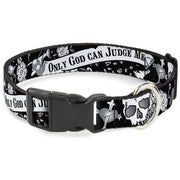Plastic Clip Collar - Only God Can Judge Me Black/White Plastic Clip Collars Buckle-Down