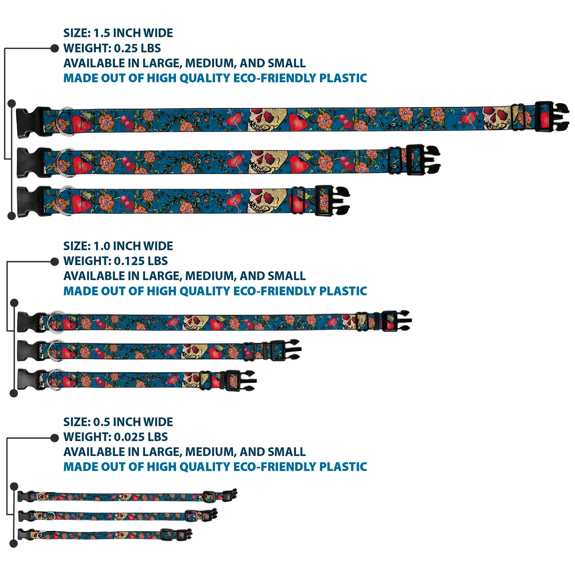 Plastic Clip Collar - Only God Can Judge Me CLOSE-UP Blue Plastic Clip Collars Buckle-Down