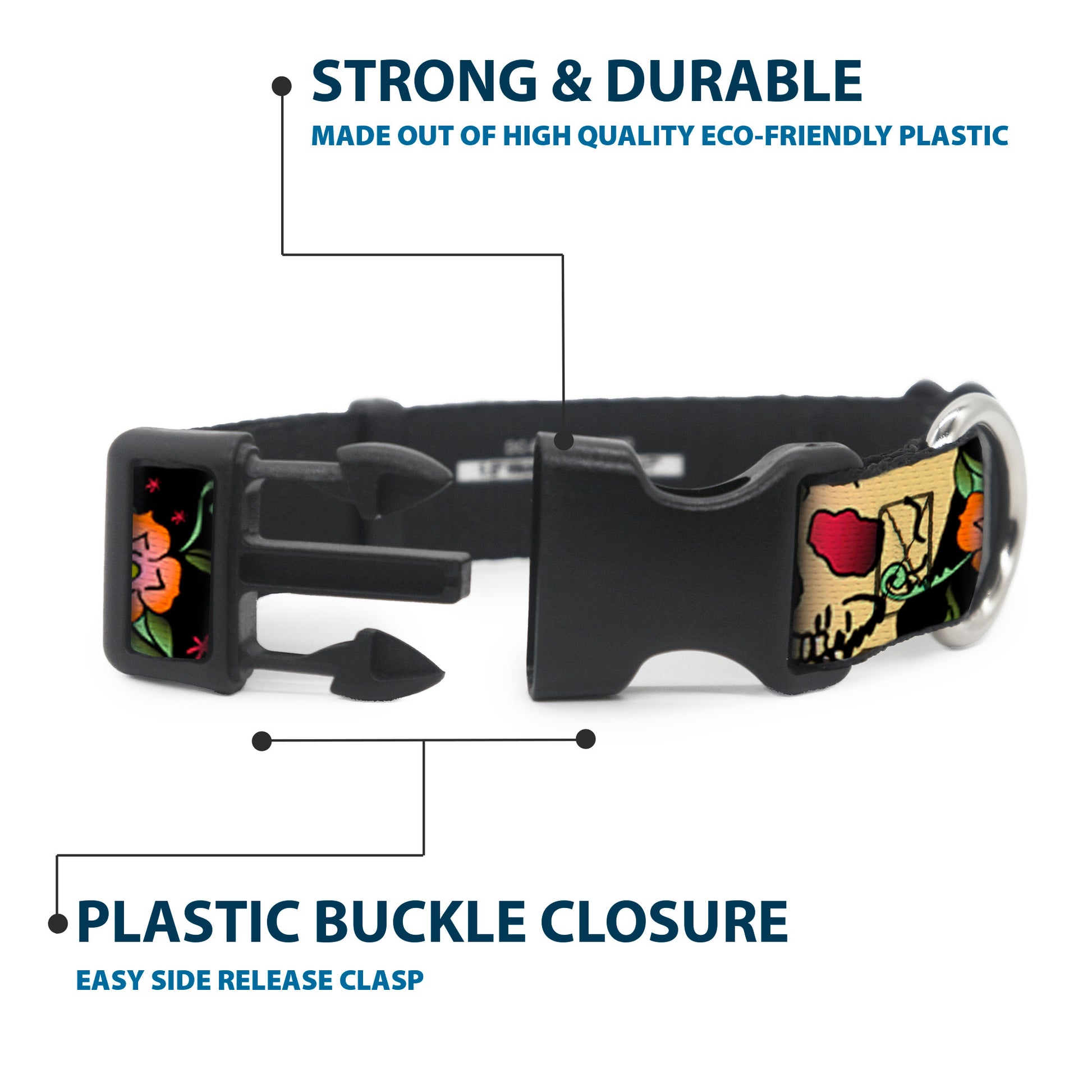 Plastic Clip Collar - Only God Can Judge Me Black Plastic Clip Collars Buckle-Down