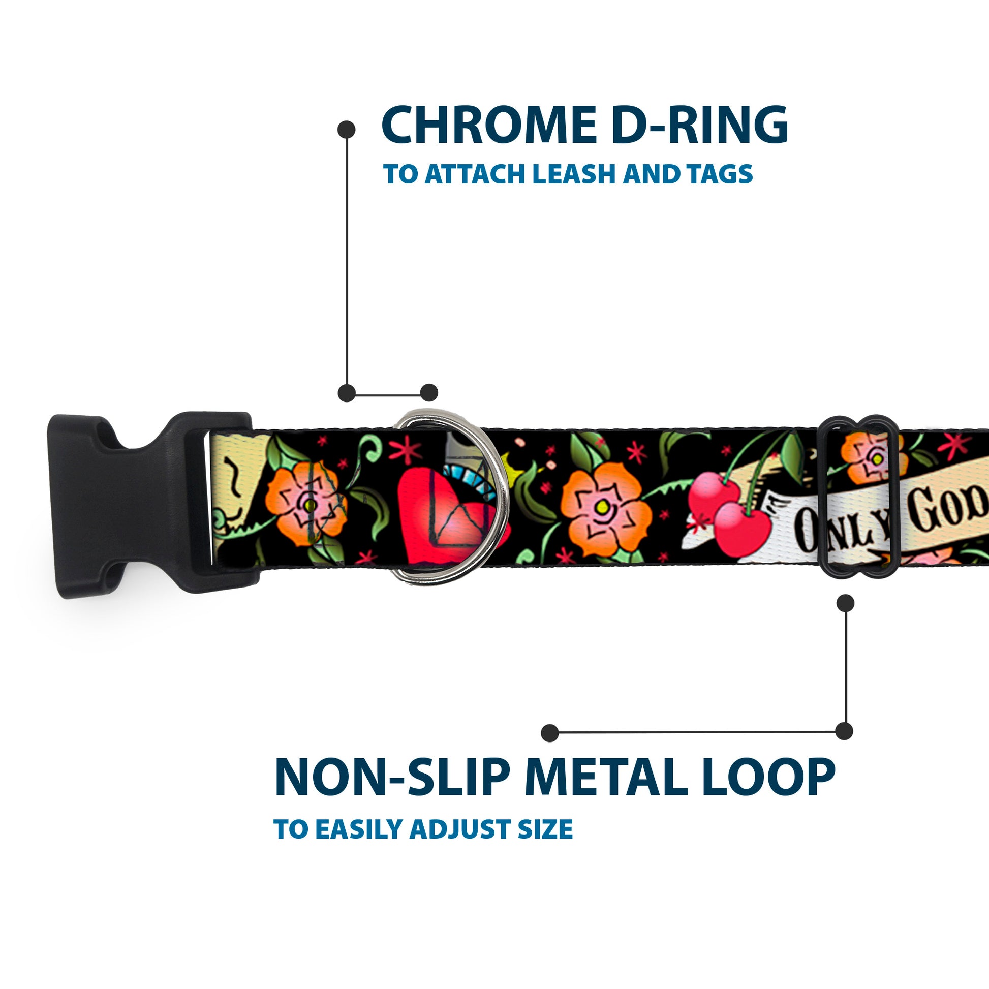 Plastic Clip Collar - Only God Can Judge Me Black Plastic Clip Collars Buckle-Down