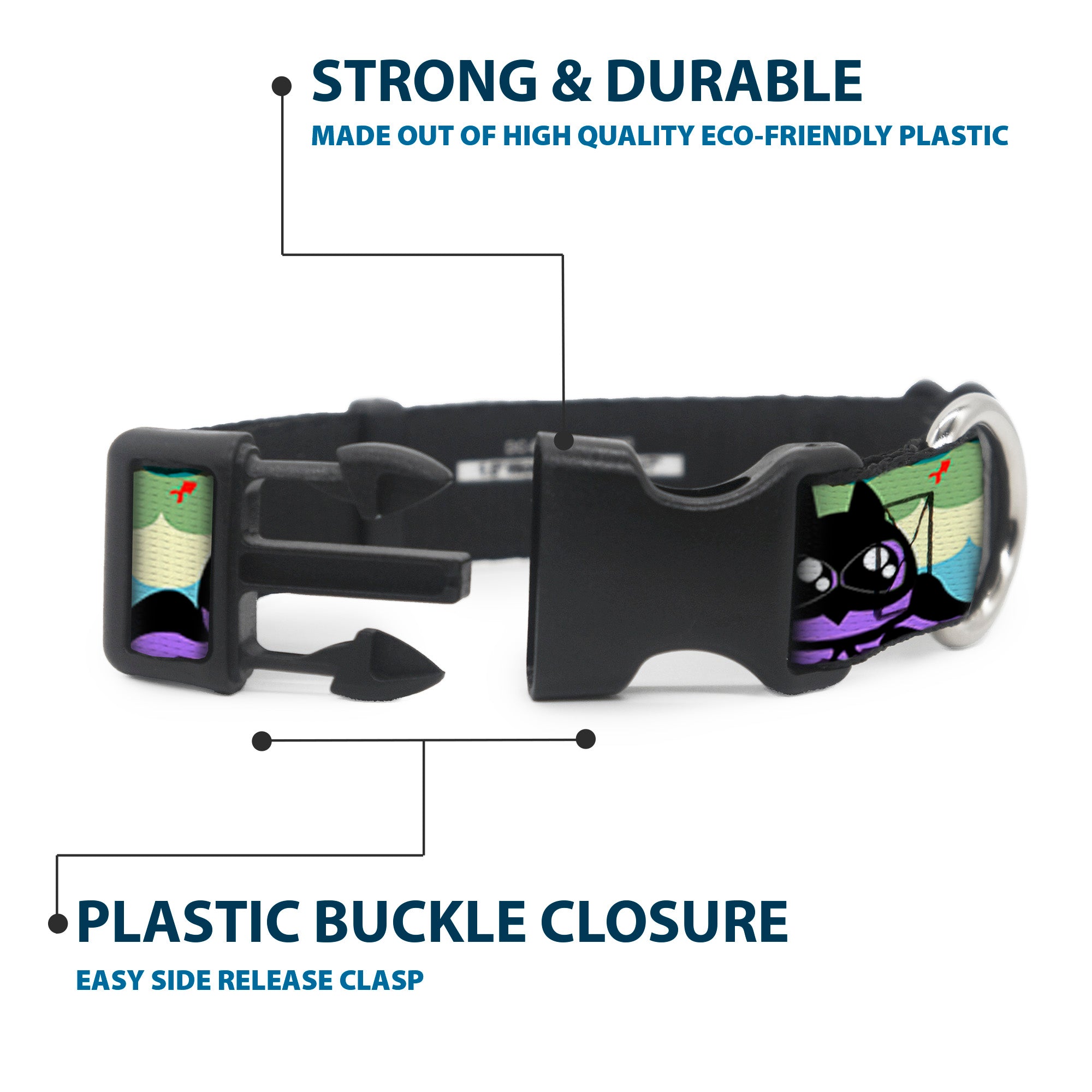 Plastic Clip Collar - Octopus Superhero Cartoon Plastic Clip Collars Buckle-Down