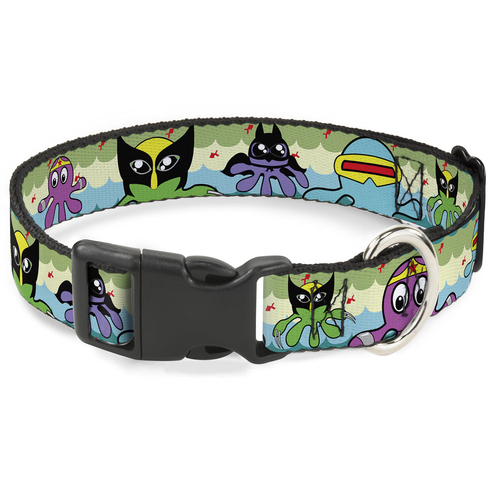 Plastic Clip Collar - Octopus Superhero Cartoon Plastic Clip Collars Buckle-Down