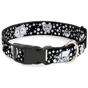 Plastic Clip Collar - Owl Expressions Black/White Plastic Clip Collars Buckle-Down