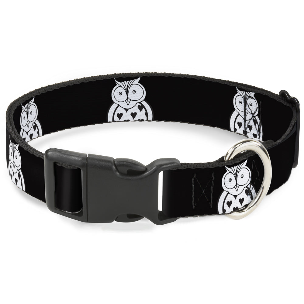 Plastic Clip Collar - Owls Black/White1 Plastic Clip Collars Buckle-Down