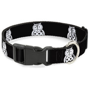 Plastic Clip Collar - Owls Black/White1 Plastic Clip Collars Buckle-Down