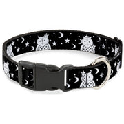 Plastic Clip Collar - Owls Black/White2 Plastic Clip Collars Buckle-Down