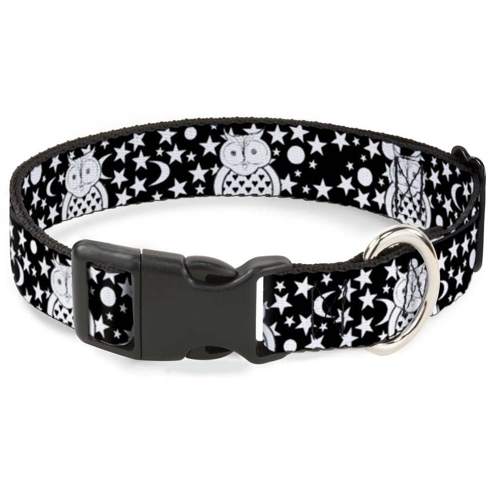 Plastic Clip Collar - Owls Black/White3 Plastic Clip Collars Buckle-Down
