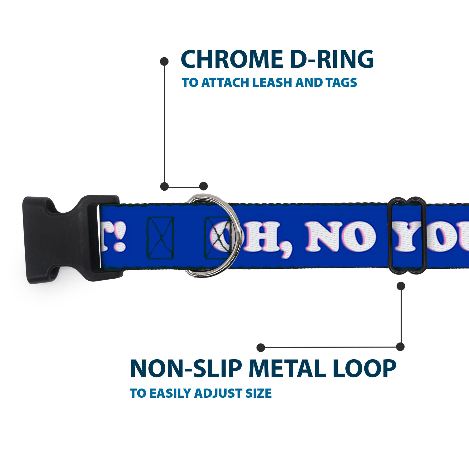 Plastic Clip Collar - OH, NO YOU DIDN'T!!! Navy/Purple/White Plastic Clip Collars Buckle-Down