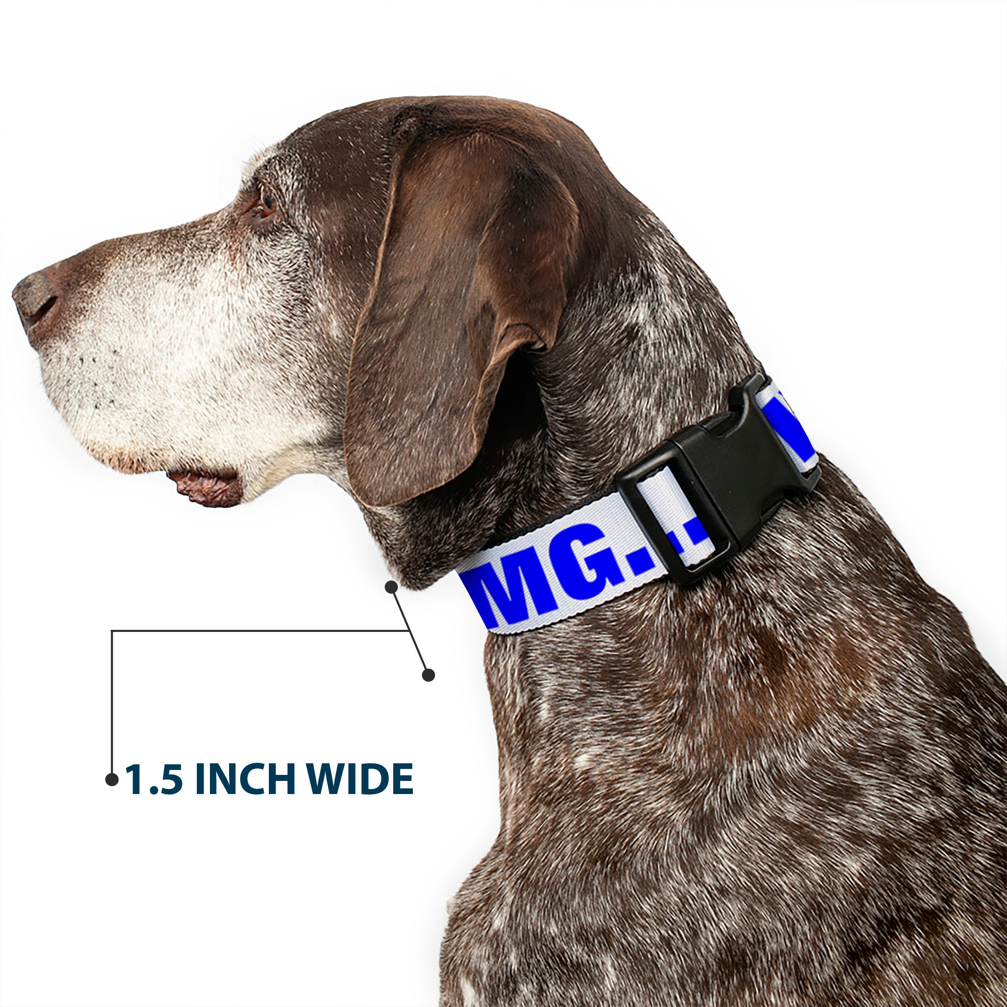 Plastic Clip Collar - OMGâ€¦GIVE ME A BREAK!!! White/Royal Plastic Clip Collars Buckle-Down