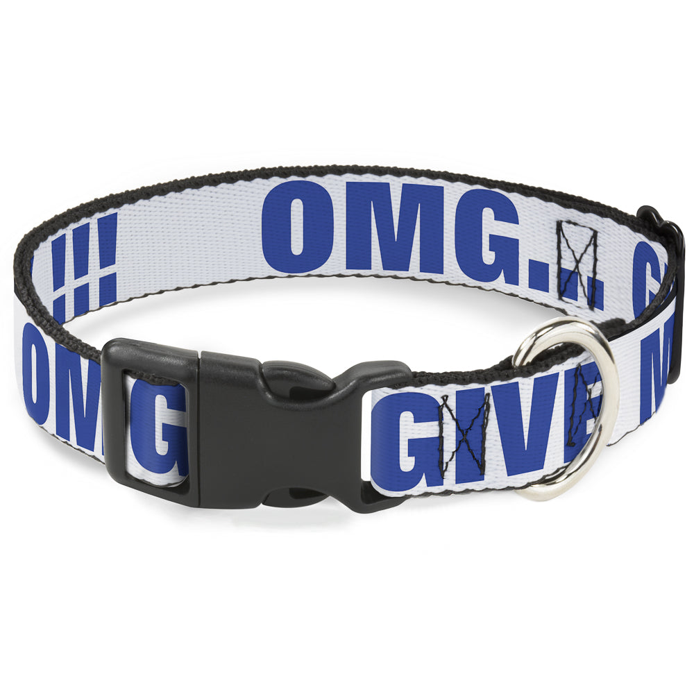 Plastic Clip Collar - OMGâ€¦GIVE ME A BREAK!!! White/Royal Plastic Clip Collars Buckle-Down