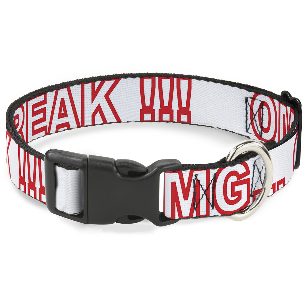 Plastic Clip Collar - OMGâ€¦GIVE ME A BREAK!!! White/Red Plastic Clip Collars Buckle-Down