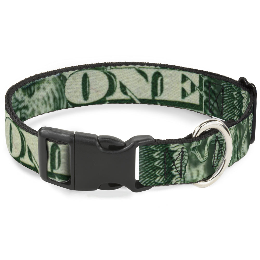 Plastic Clip Collar - One Dollar Bill Eye of Providence/Bald Eagle CLOSE-UP Plastic Clip Collars Buckle-Down