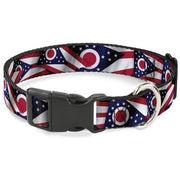 Plastic Clip Collar - Ohio Flags Stacked Plastic Clip Collars Buckle-Down