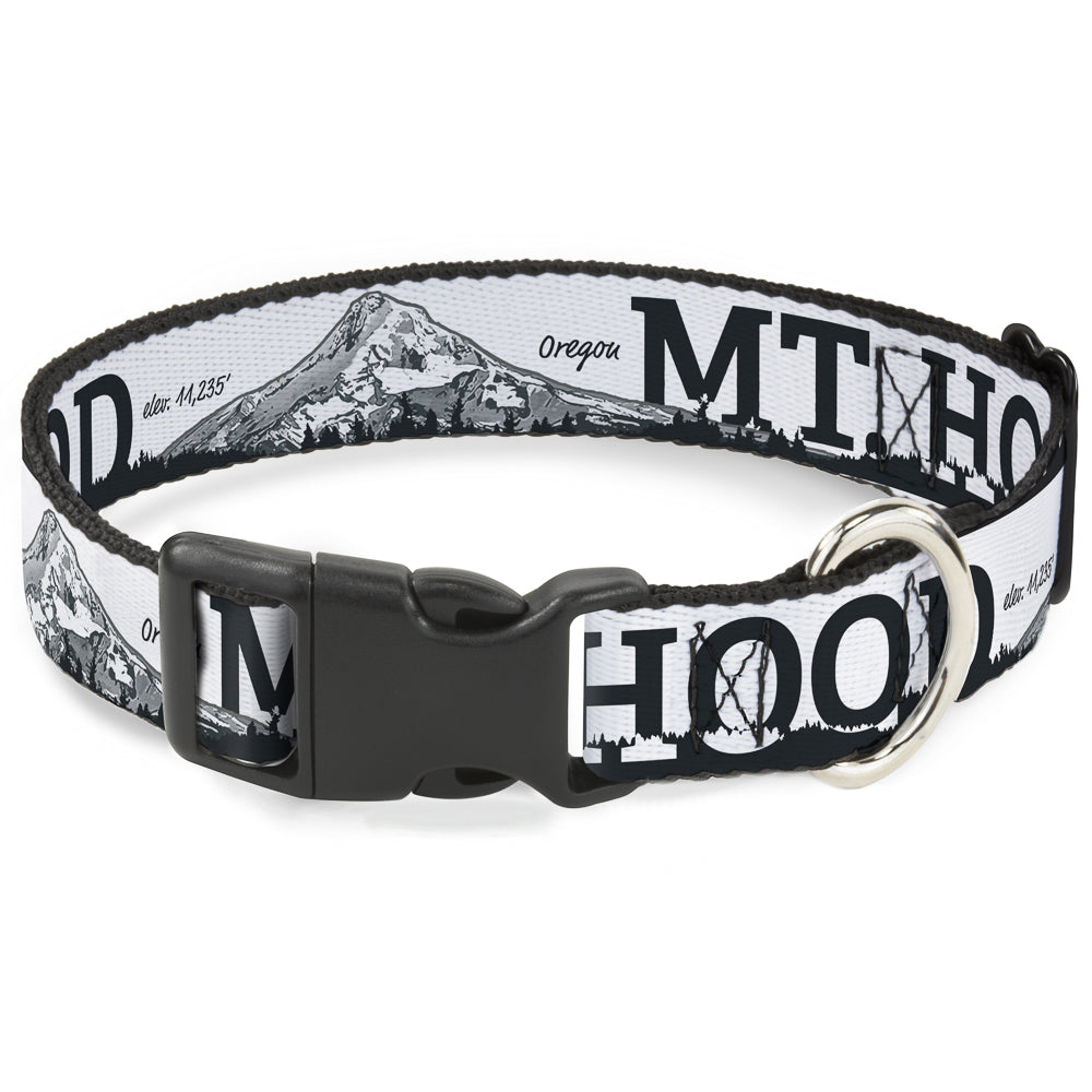 Plastic Clip Collar - Oregon MT. HOOD Scenery White/Grays Plastic Clip Collars Buckle-Down