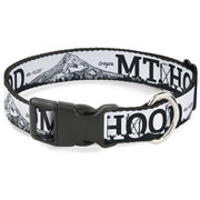 Plastic Clip Collar - Oregon MT. HOOD Scenery White/Grays Plastic Clip Collars Buckle-Down