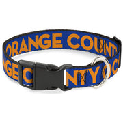 Plastic Clip Collar - ORANGE COUNTY/Wave Icon Blue/Orange Plastic Clip Collars Buckle-Down