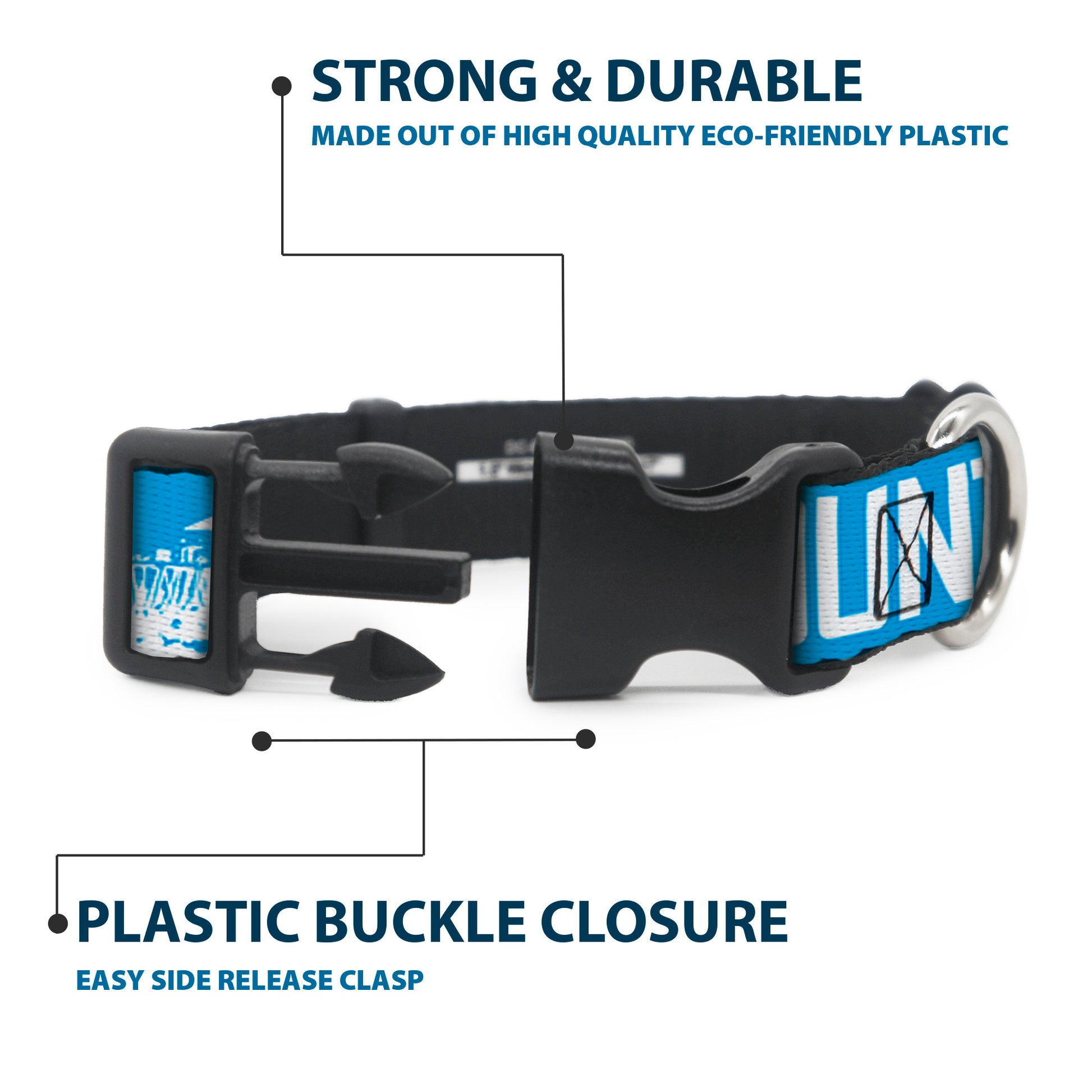 Plastic Clip Collar - ORANGE COUNTY/Pier Scene Blue/White Plastic Clip Collars Buckle-Down