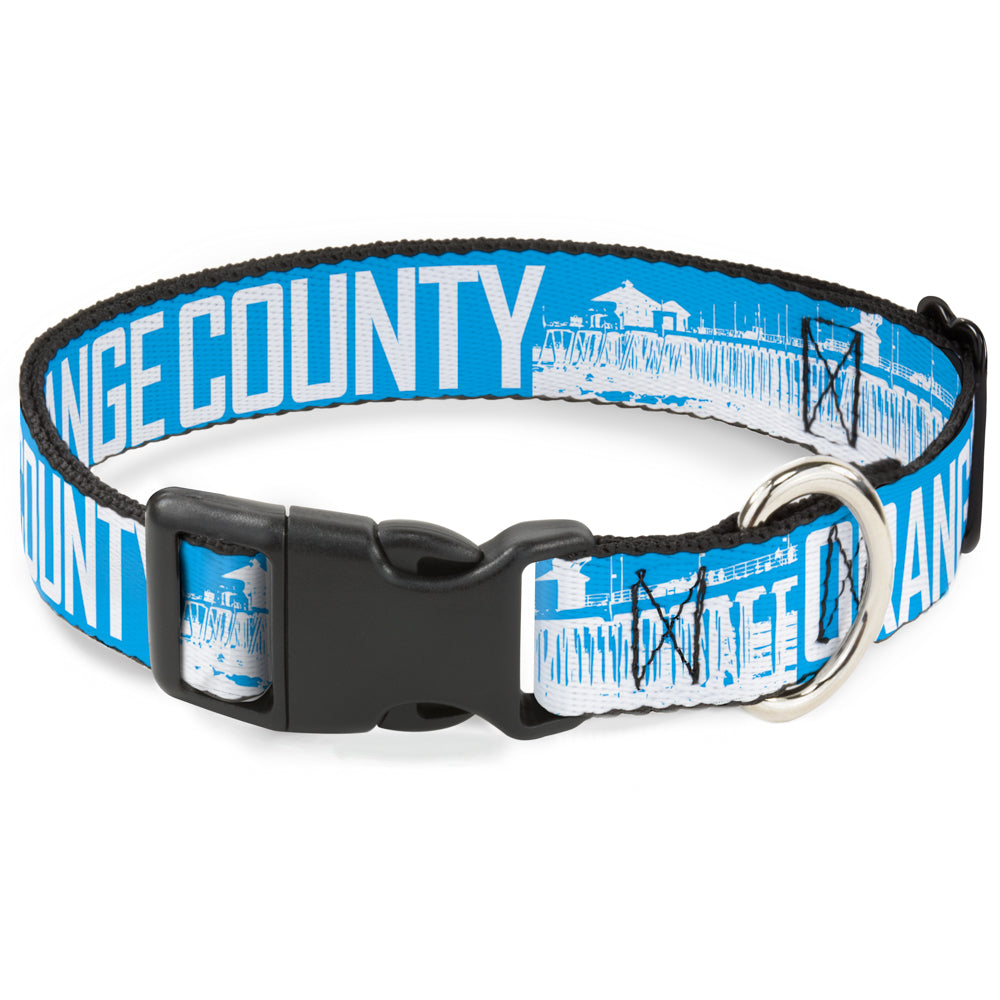 Plastic Clip Collar - ORANGE COUNTY/Pier Scene Blue/White Plastic Clip Collars Buckle-Down