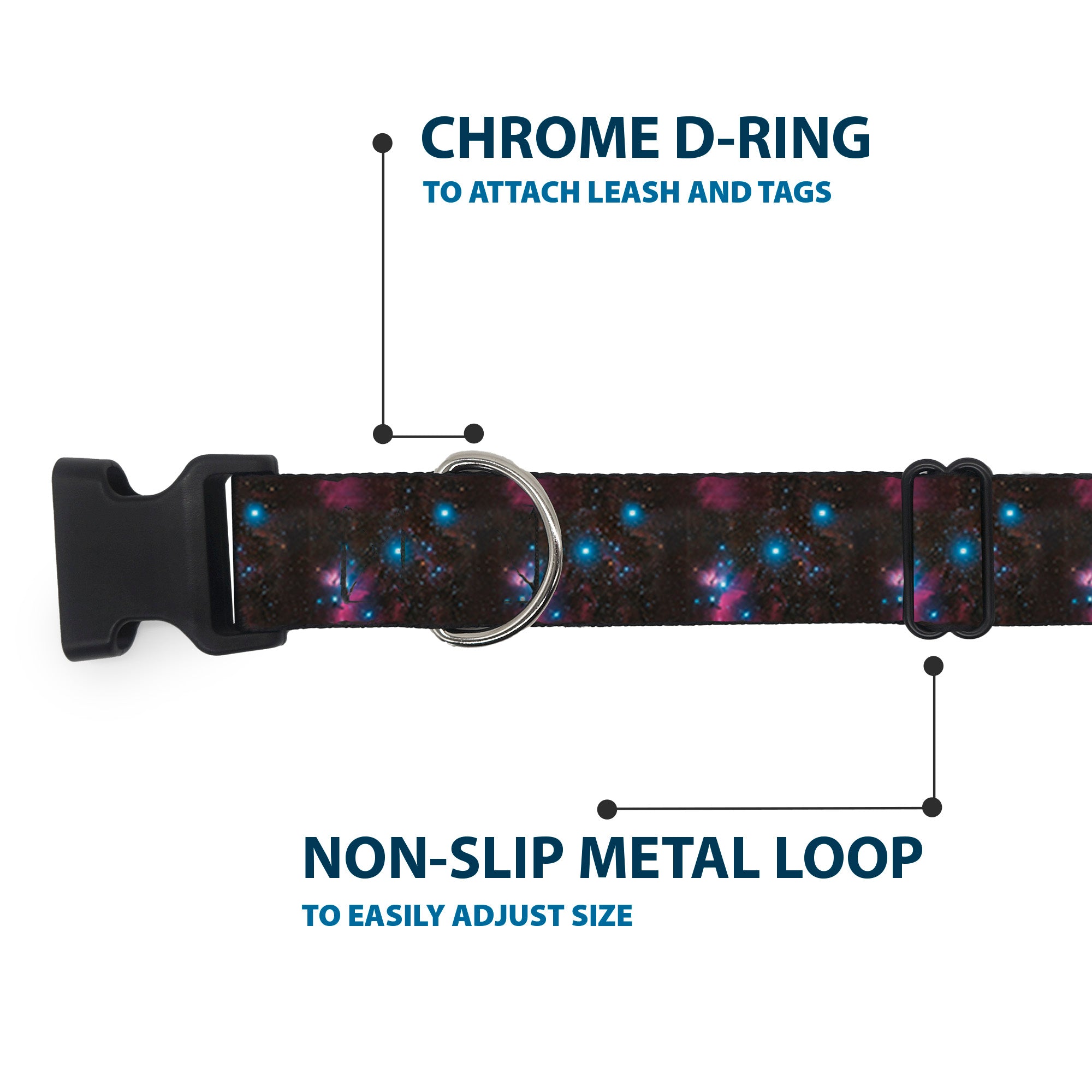 Plastic Clip Collar - Orion's Belt Constellation Plastic Clip Collars Buckle-Down