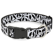 Plastic Clip Collar - Peace Black/White Plastic Clip Collars Buckle-Down