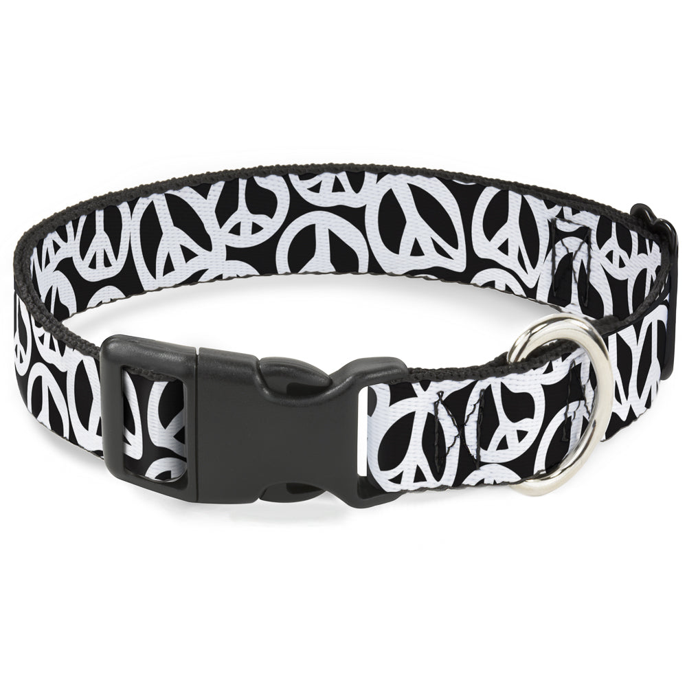 Plastic Clip Collar - Peace Black/White Plastic Clip Collars Buckle-Down