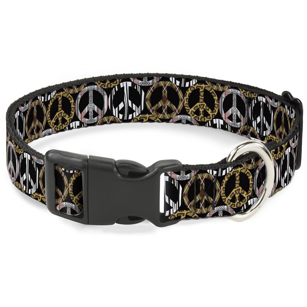Plastic Clip Collar - Peace Black/Animal Prints Plastic Clip Collars Buckle-Down