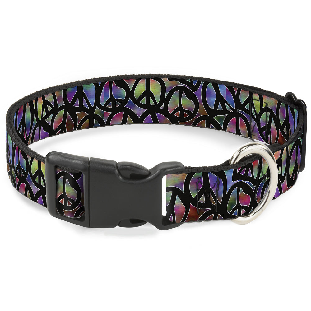 Plastic Clip Collar - Peace Psychedelic Plastic Clip Collars Buckle-Down
