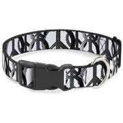 Plastic Clip Collar - Peace Dots White/Black Plastic Clip Collars Buckle-Down