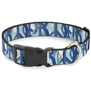 Plastic Clip Collar - Peace Dots White/Blue Plastic Clip Collars Buckle-Down