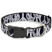 Plastic Clip Collar - Peace Sketch Black/White Plastic Clip Collars Buckle-Down