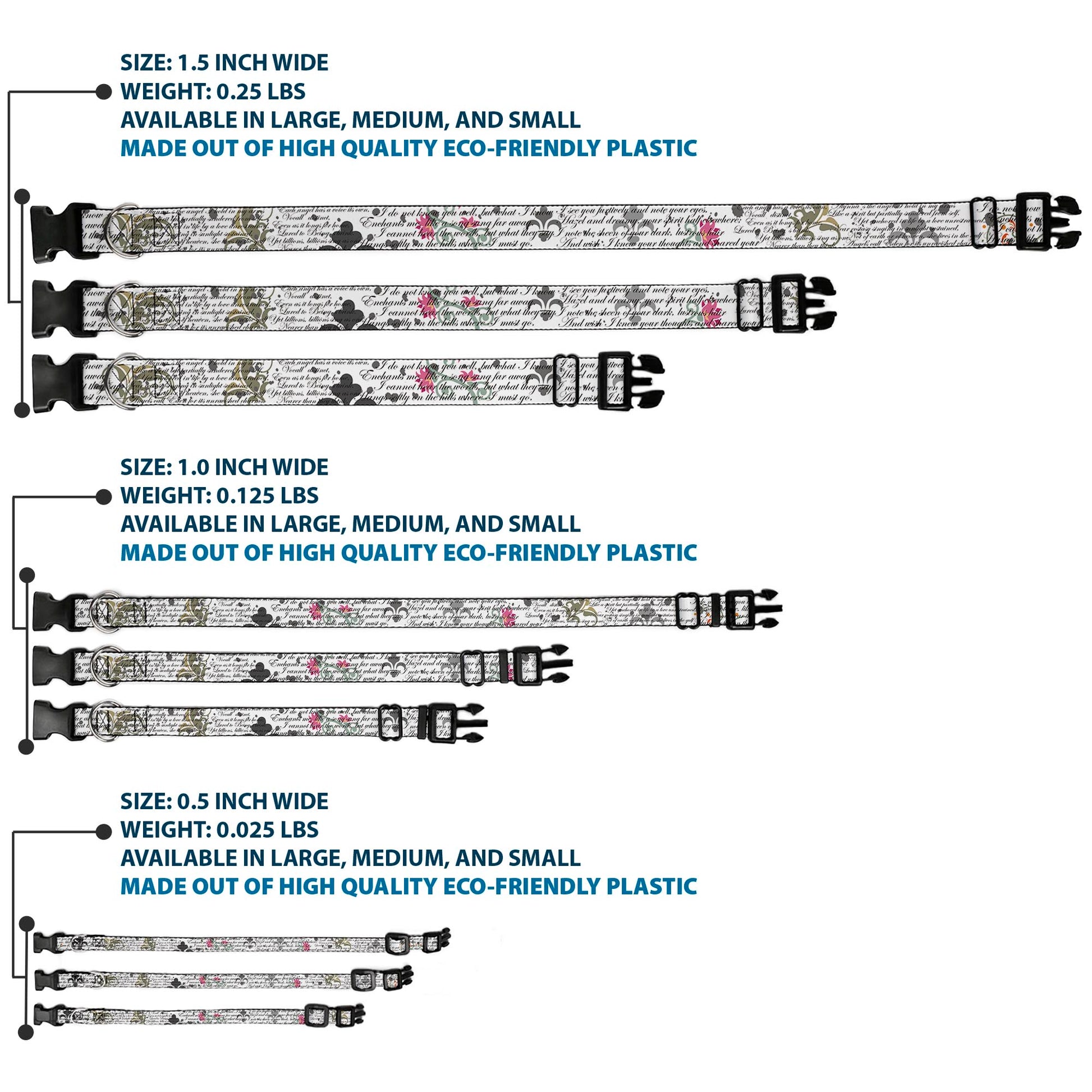 Plastic Clip Collar - Poems Plastic Clip Collars Buckle-Down